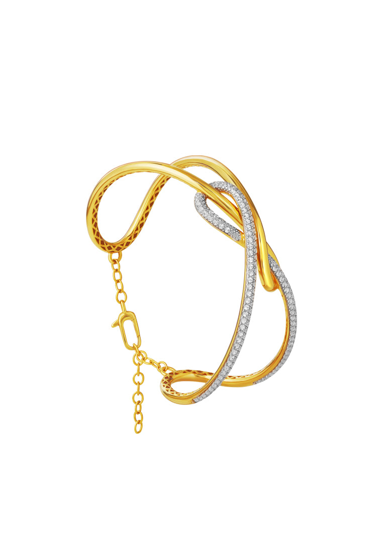 TOMEI Diamond Cut, The Simpulan Series Bangle, Yellow Gold 916