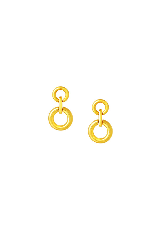 TOMEI Lusso Italia Duo-Circle Earrings, Yellow Gold 916