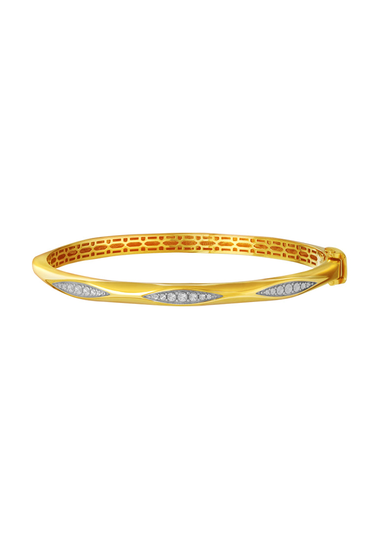 TOMEI Diamond Cut Collection Bangle, Yellow Gold 916