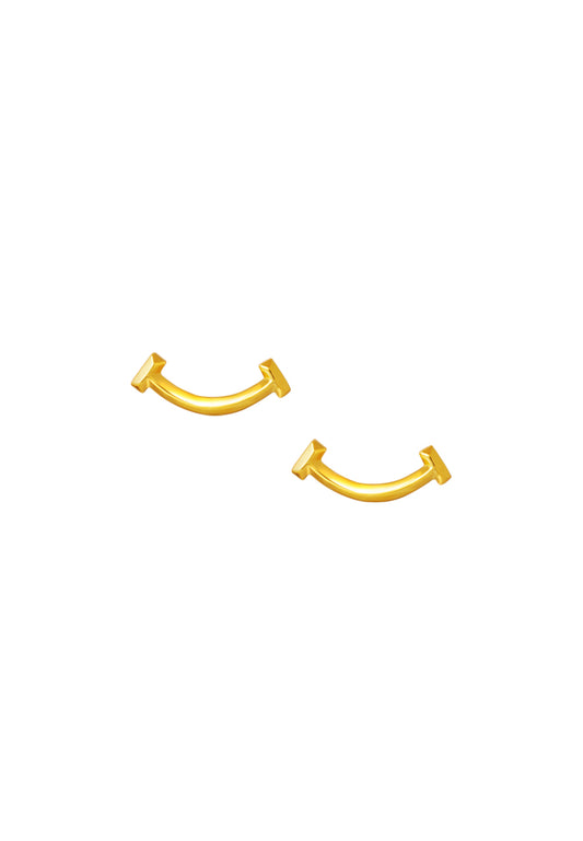 TOMEI Lusso Italia Smiley Sign Earrings, Yellow Gold 916