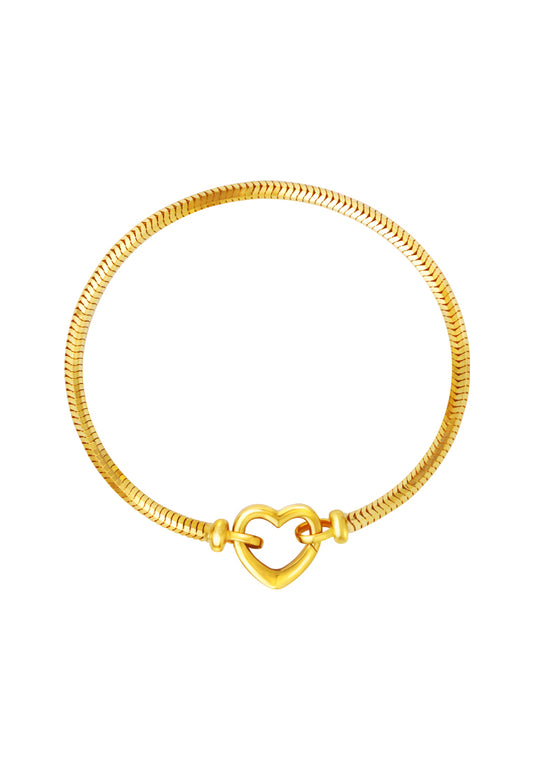 TOMEI Lusso Italia Chomel Heart Bracelet, Yellow Gold 916