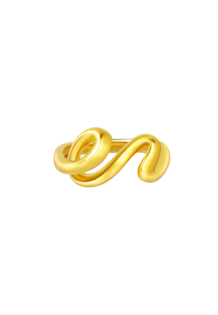 TOMEI Anastasia Curving Ring, Yellow Gold 916