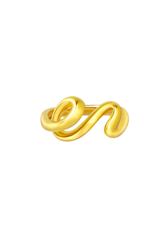 TOMEI Anastasia Curving Ring, Yellow Gold 916