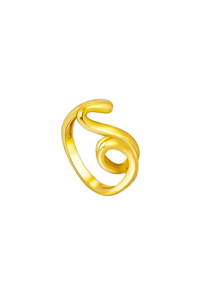 TOMEI Anastasia Curving Ring, Yellow Gold 916