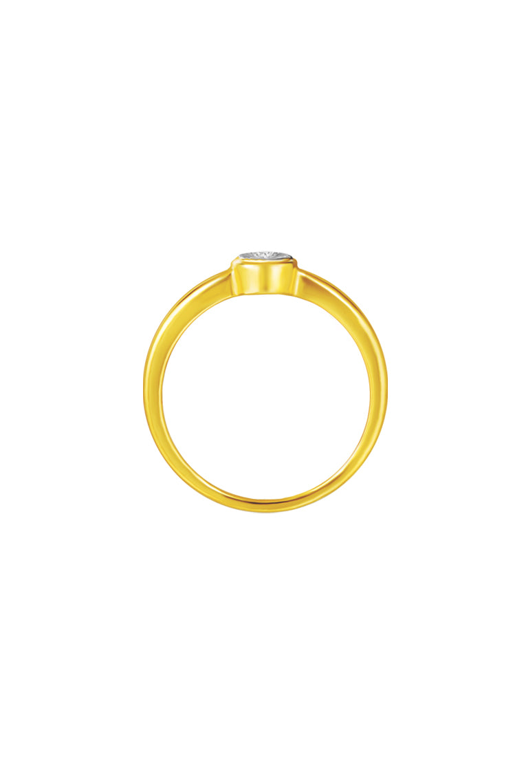 TOMEI Diamond Cut Collection Circle Ring, Yellow Gold 916