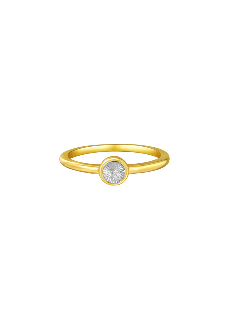 TOMEI Diamond Cut Collection Circle Ring, Yellow Gold 916