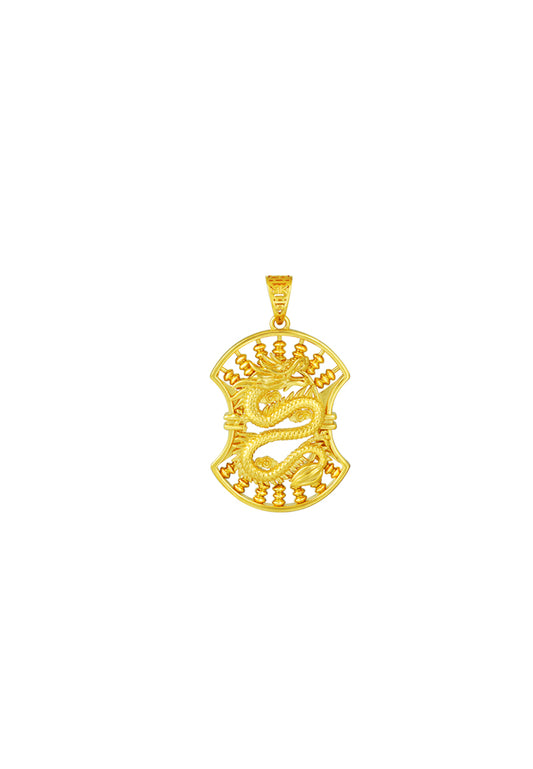 TOMEI Dragon Abacus Pendant, Yellow Gold 916