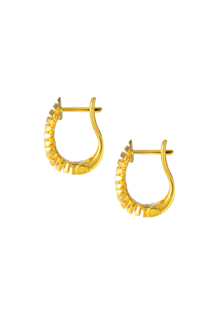 TOMEI Sri Puteri Collection Dominoes Earrings, Yellow Gold 916