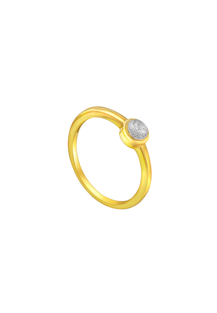 TOMEI Diamond Cut Collection Circle Ring, Yellow Gold 916