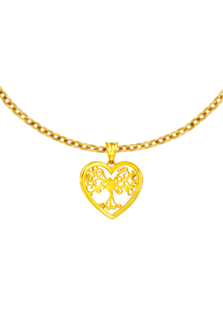 TOMEI Lusso Italia Love Tree Pendant, Yellow Gold 916