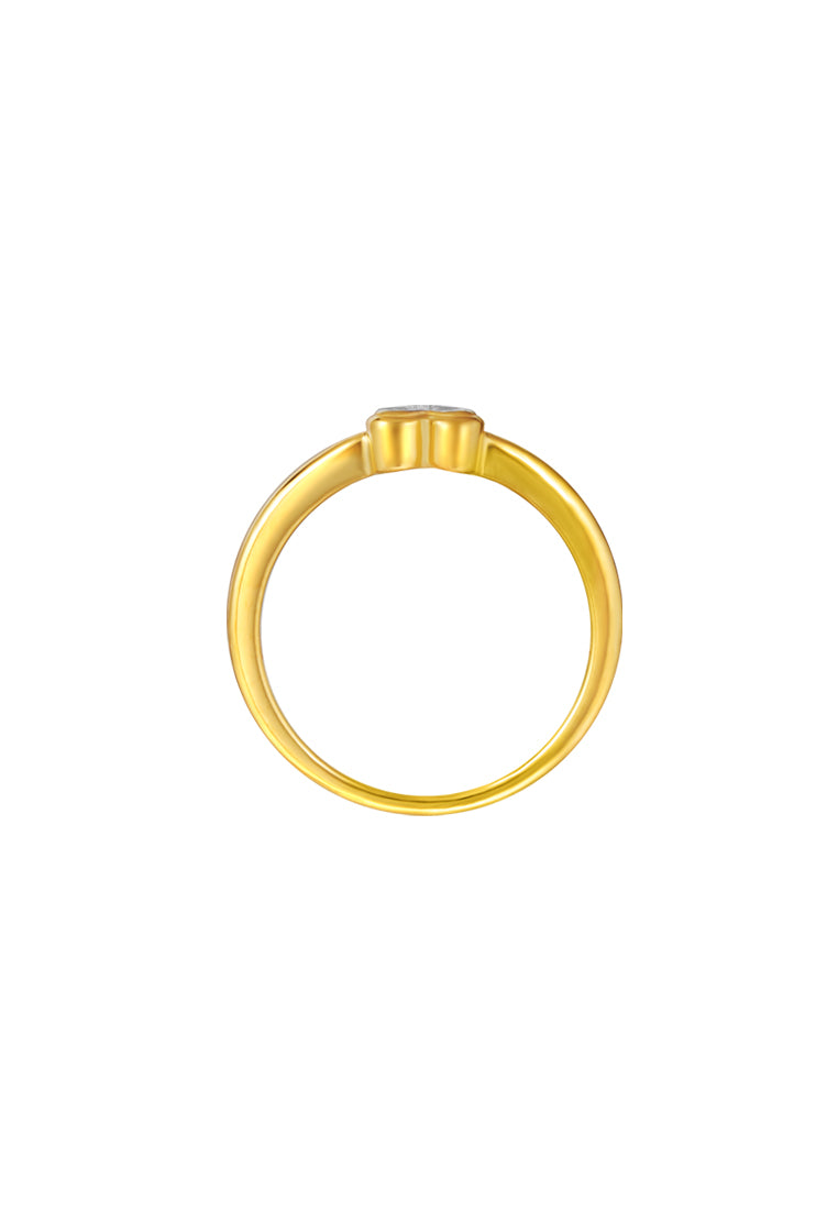 TOMEI Diamond Cut Collection Heart Ring, Yellow Gold 916
