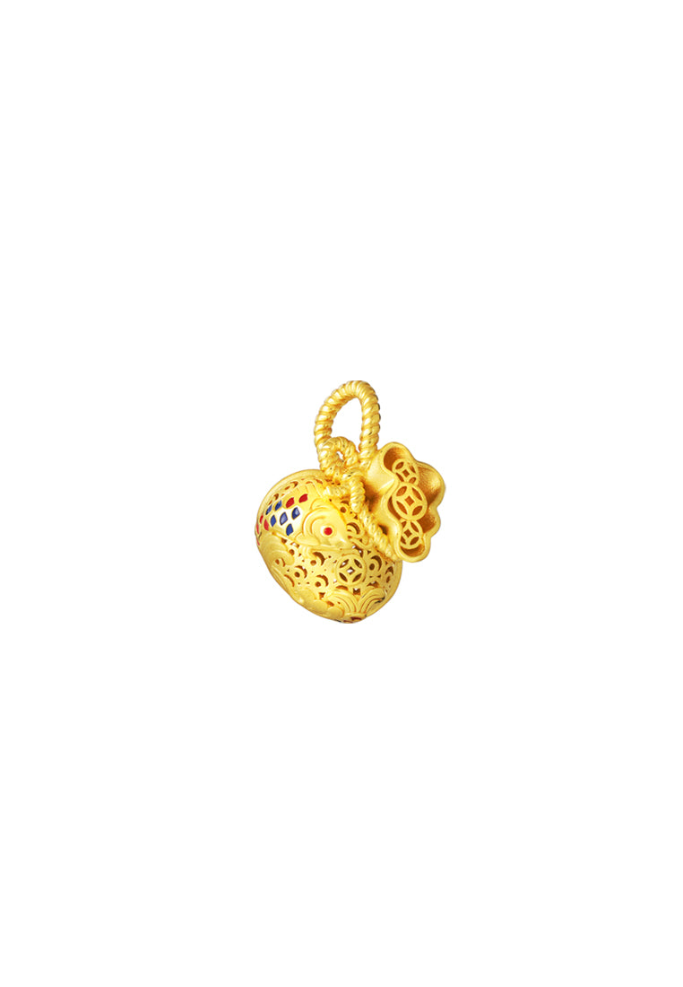 TOMEI Money Bag Pendant, Yellow Gold 916