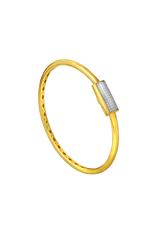 TOMEI Diamond Cut Collection Bangle, Yellow Gold 916