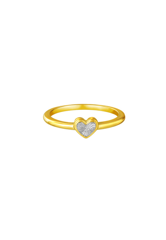 TOMEI Diamond Cut Collection Heart Ring, Yellow Gold 916