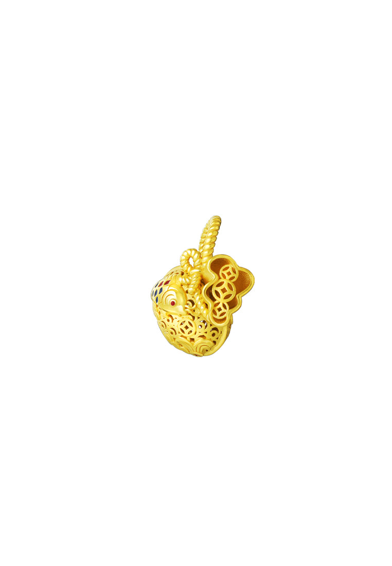 TOMEI Money Bag Pendant, Yellow Gold 916