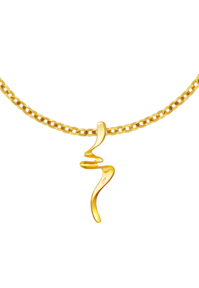 TOMEI Anastasia Wave-Like Pendant, Yellow Gold 916