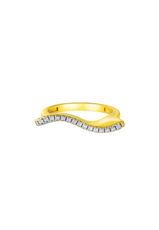 TOMEI Diamond Cut Collection Wavy Ring, Yellow Gold 916