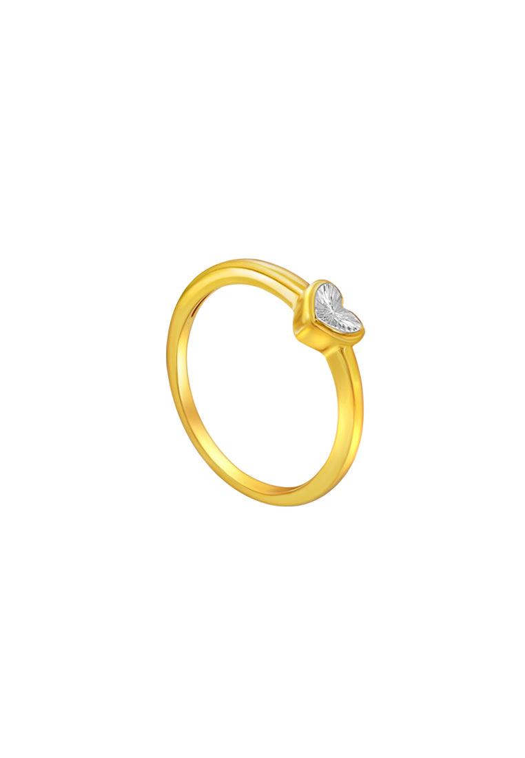 TOMEI Diamond Cut Collection Heart Ring, Yellow Gold 916