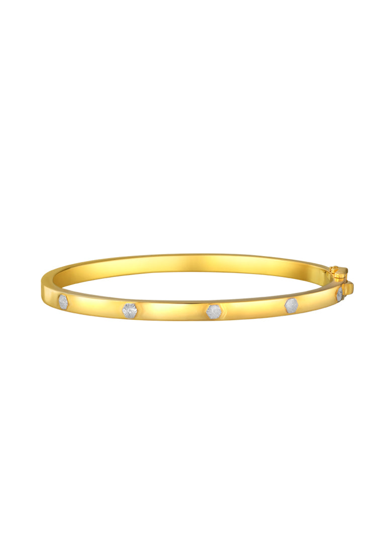 TOMEI Diamond Cut Collection Bangle, Yellow Gold 916