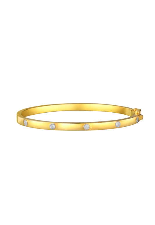 TOMEI Diamond Cut Collection Bangle, Yellow Gold 916