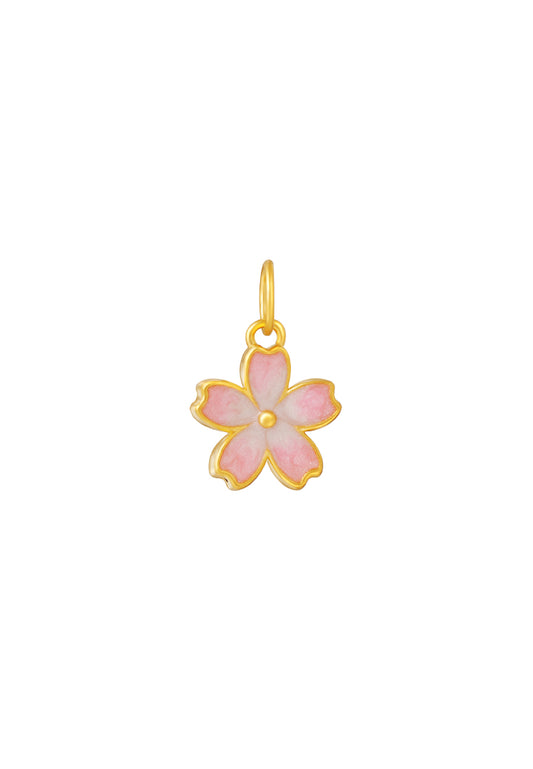 TOMEI Sakura Pendant, Yellow Gold 999
