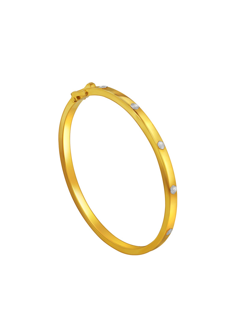 TOMEI Diamond Cut Collection Bangle, Yellow Gold 916