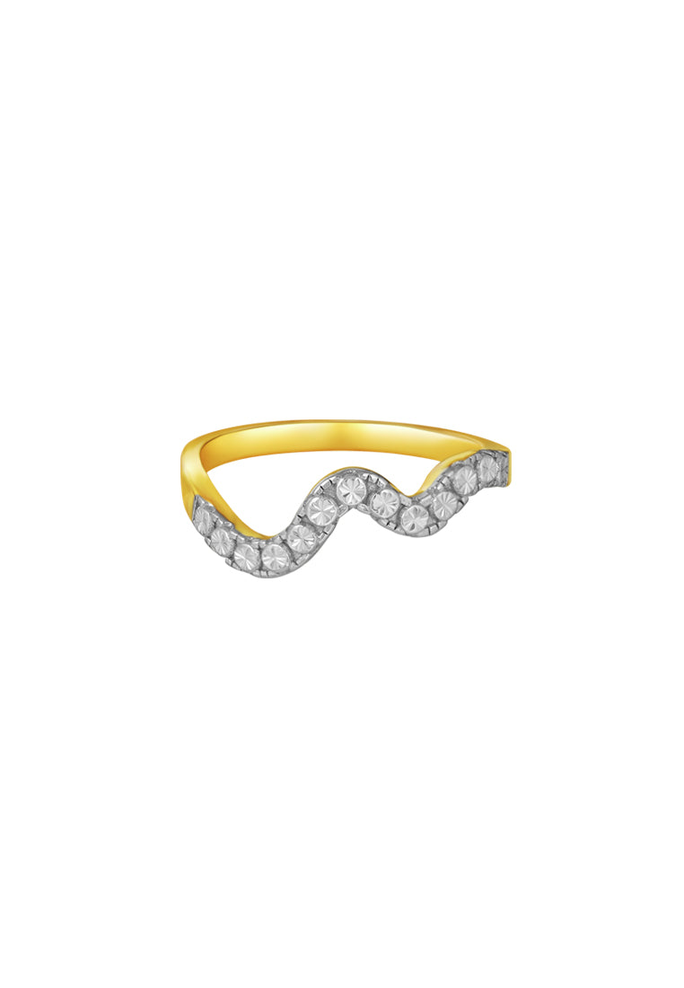 TOMEI Diamond Cut Collection Wavy Ring, Yellow Gold 916