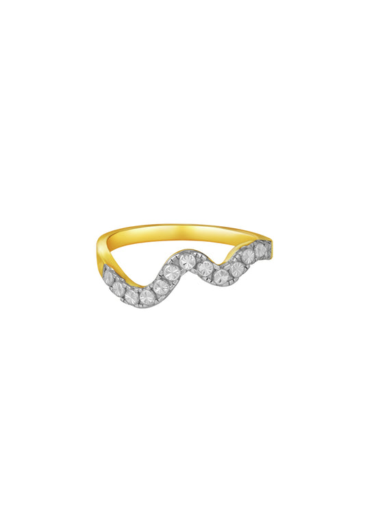 TOMEI Diamond Cut Collection Wavy Ring, Yellow Gold 916