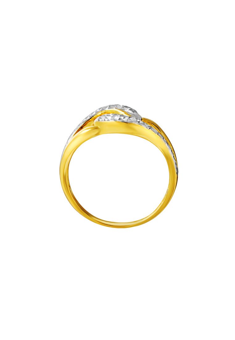 TOMEI Dual-Tone Ring, Yellow Gold 916