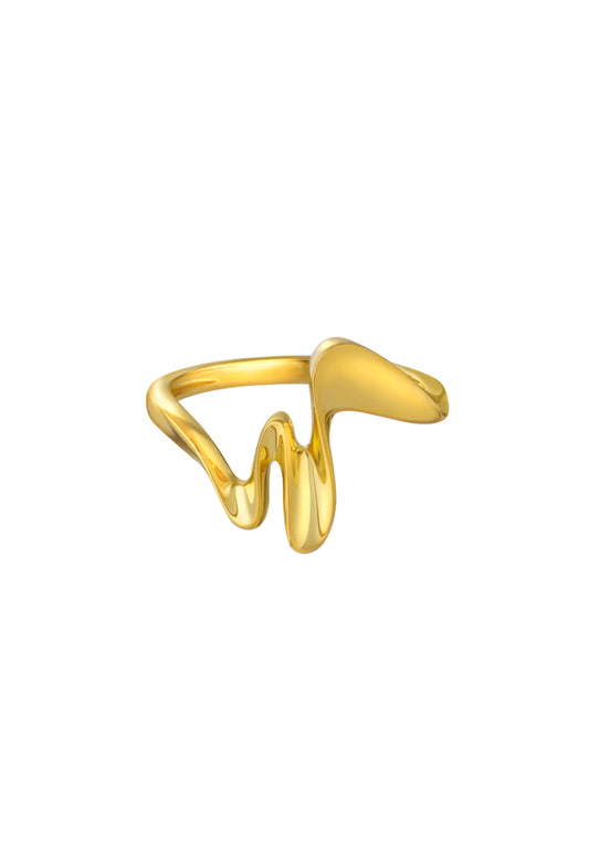 TOMEI Anastasia Wave-Like Ring, Yellow Gold 916