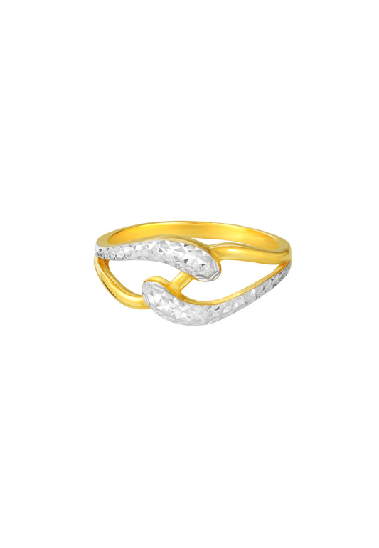 TOMEI Dual-Tone Ring, Yellow Gold 916