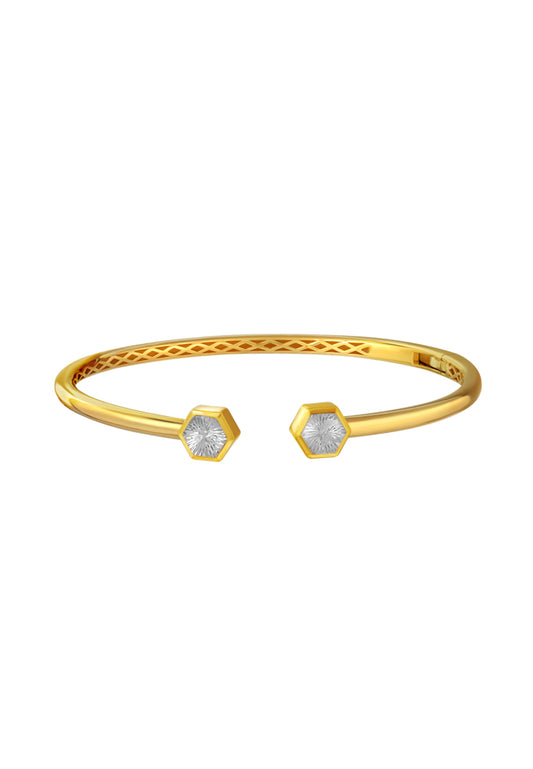 TOMEI Diamond Cut Collection Bangle, Yellow Gold 916