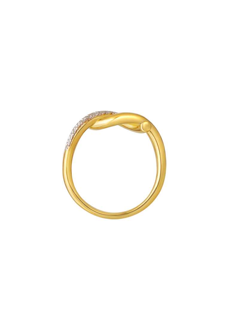 TOMEI Diamond Cut, The Simpulan Series Ring, Yellow Gold 916