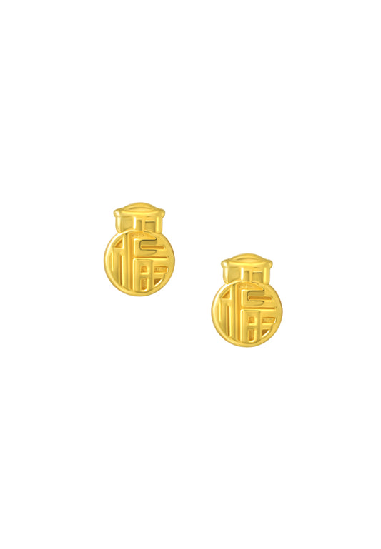 TOMEI Fu-Zi Earrings, Yellow Gold 916