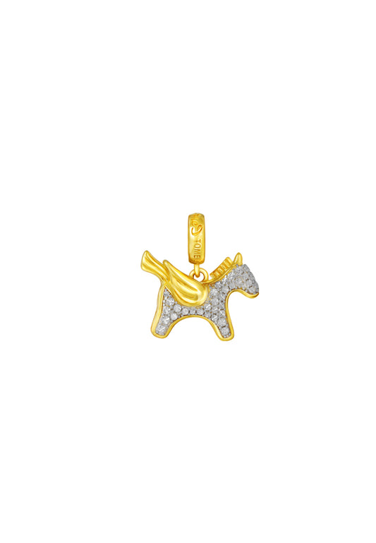 TOMEI Chomel Collection Flying Horse Charm, Yellow Gold 916