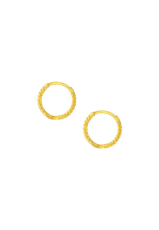 TOMEI Twisted Loop Earrings, Yellow Gold 916
