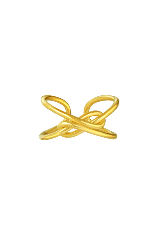 TOMEI Knotted Open Ring, Yellow Gold 916