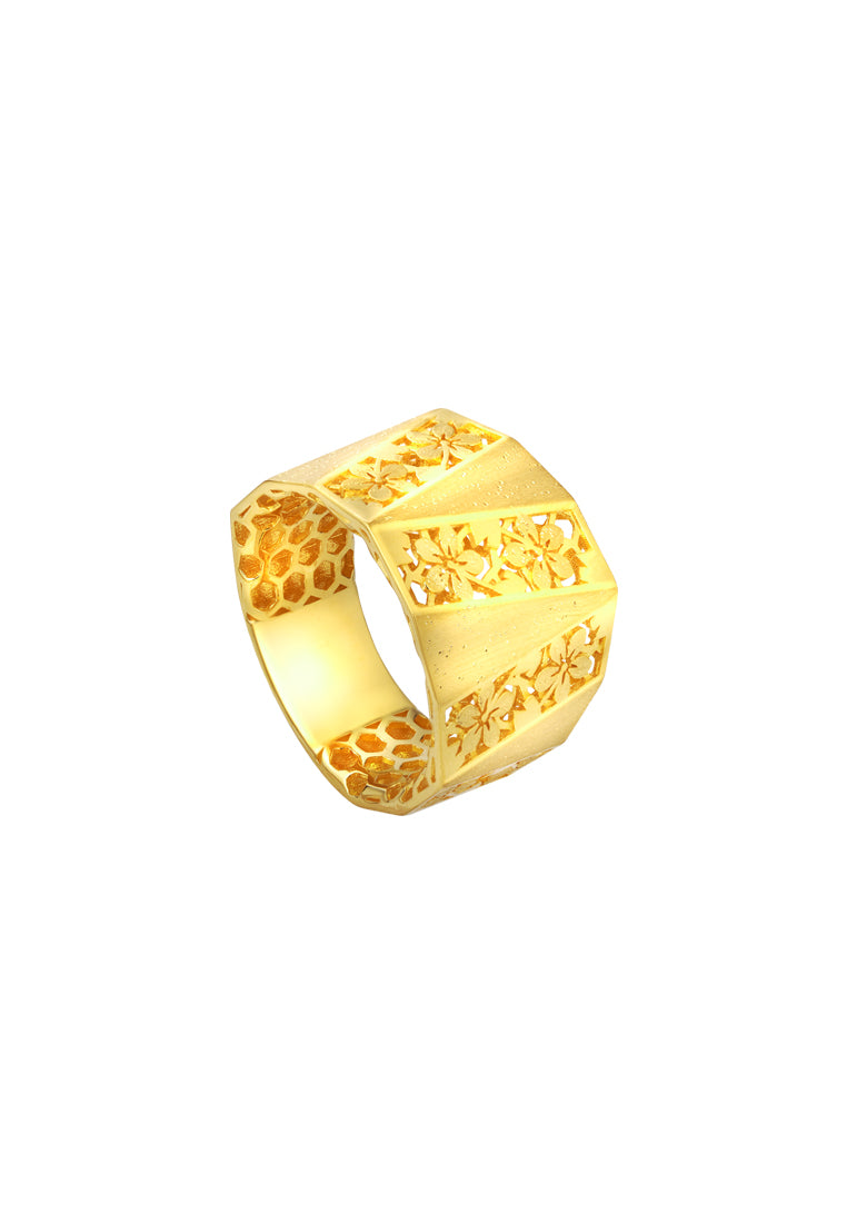 TOMEI Sri Puteri, The Kerawang Series Ring, Yellow Gold 916