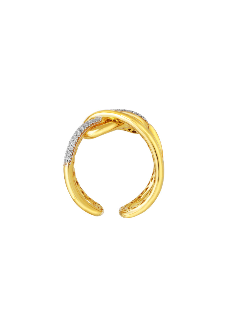 TOMEI Diamond Cut, The Simpulan Series Ring, Yellow Gold 916