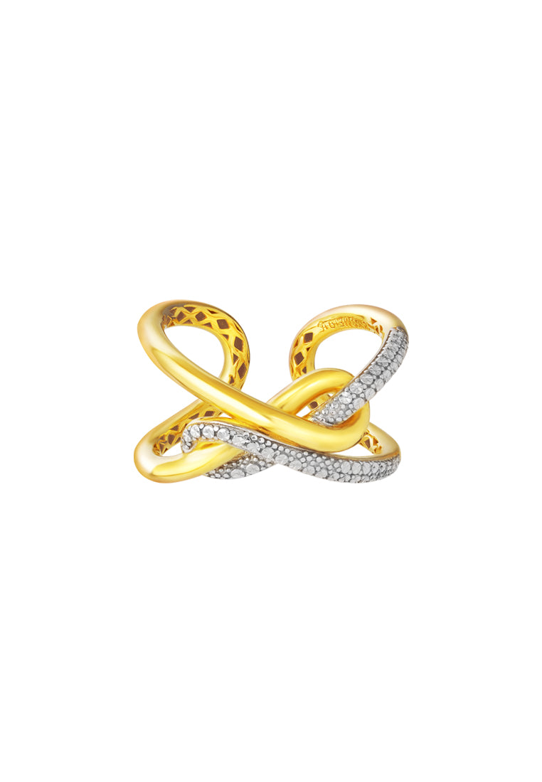 TOMEI Diamond Cut, The Simpulan Series Ring, Yellow Gold 916