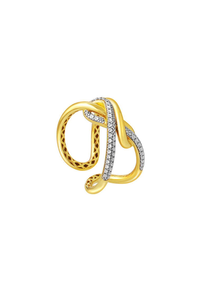 TOMEI Diamond Cut, The Simpulan Series Ring, Yellow Gold 916