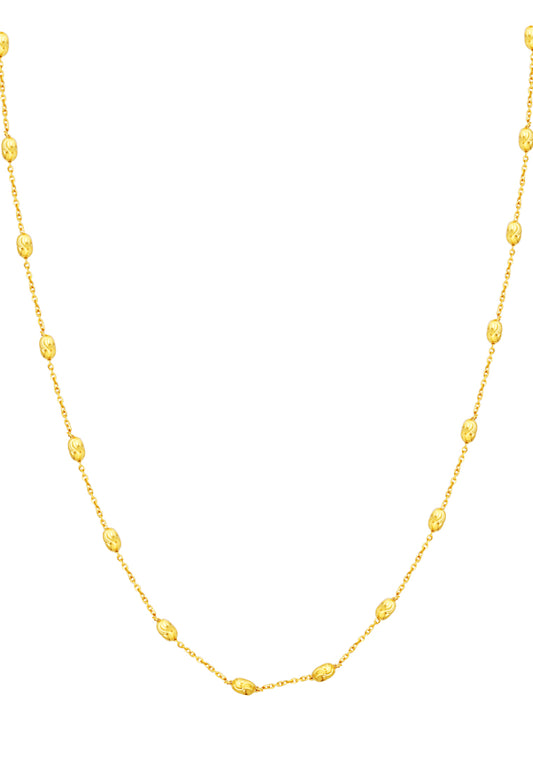 TOMEI Lasered Rugby Necklace, Yellow Gold 916
