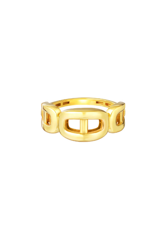 TOMEI Lusso Italia Buckle Concept Ring, Yellow Gold 916