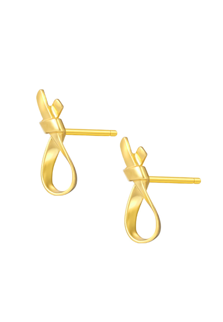 TOMEI Simply Knot Earrings, Yellow Gold 916