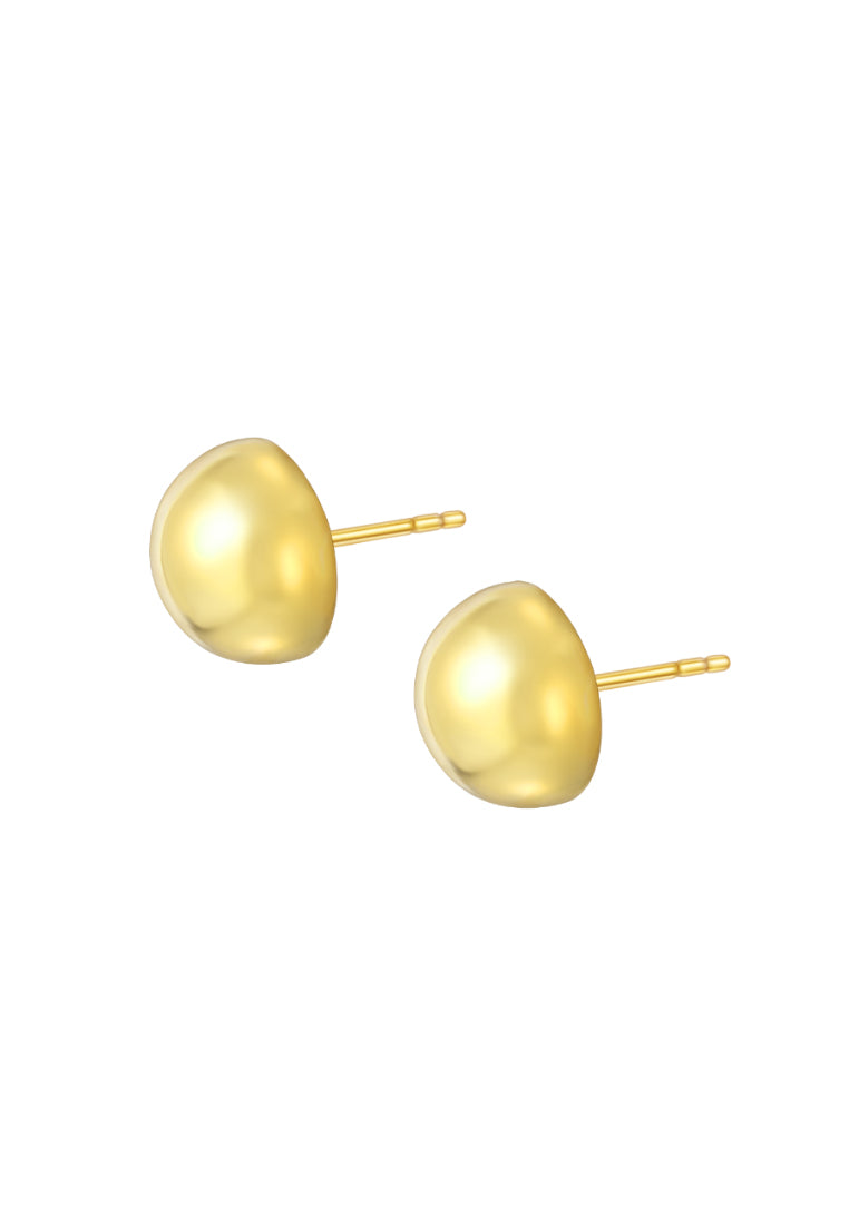 TOMEI Lusso Italia Glowing Button Earrings, Yellow Gold 916