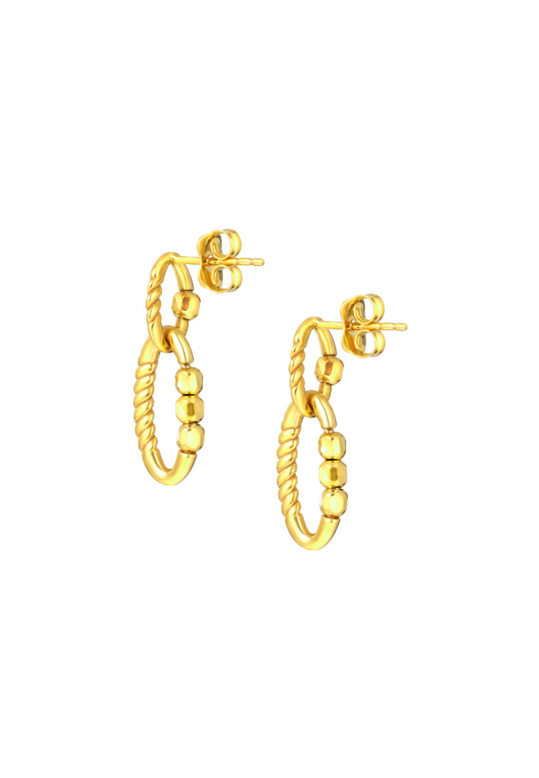 TOMEI Lusso Italia Twist Dangle Earrings, Yellow Gold 916