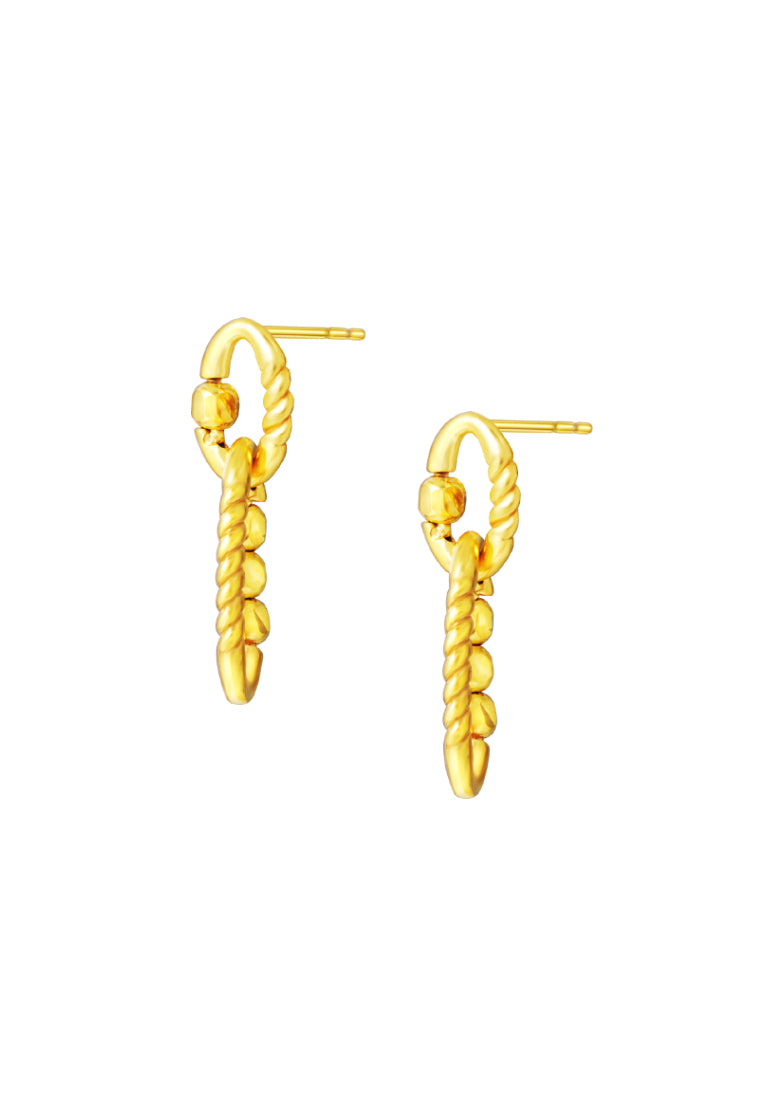 TOMEI Lusso Italia Twist Dangle Earrings, Yellow Gold 916
