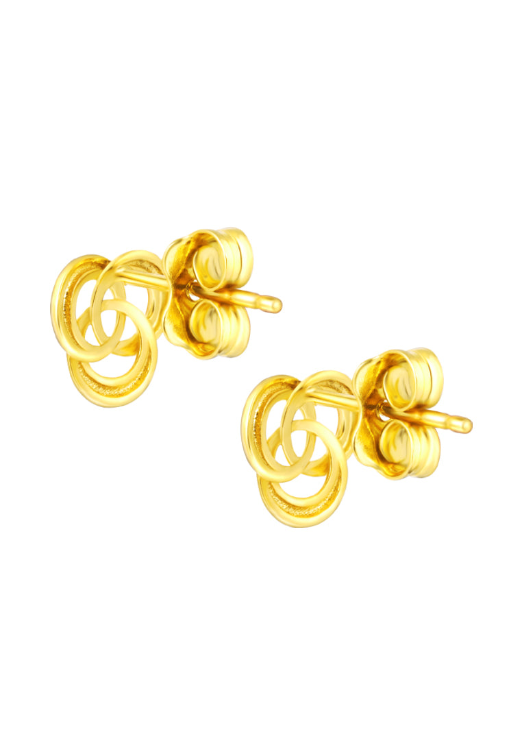 TOMEI Lusso Italia Tri-Rings Earrings, Yellow Gold 916