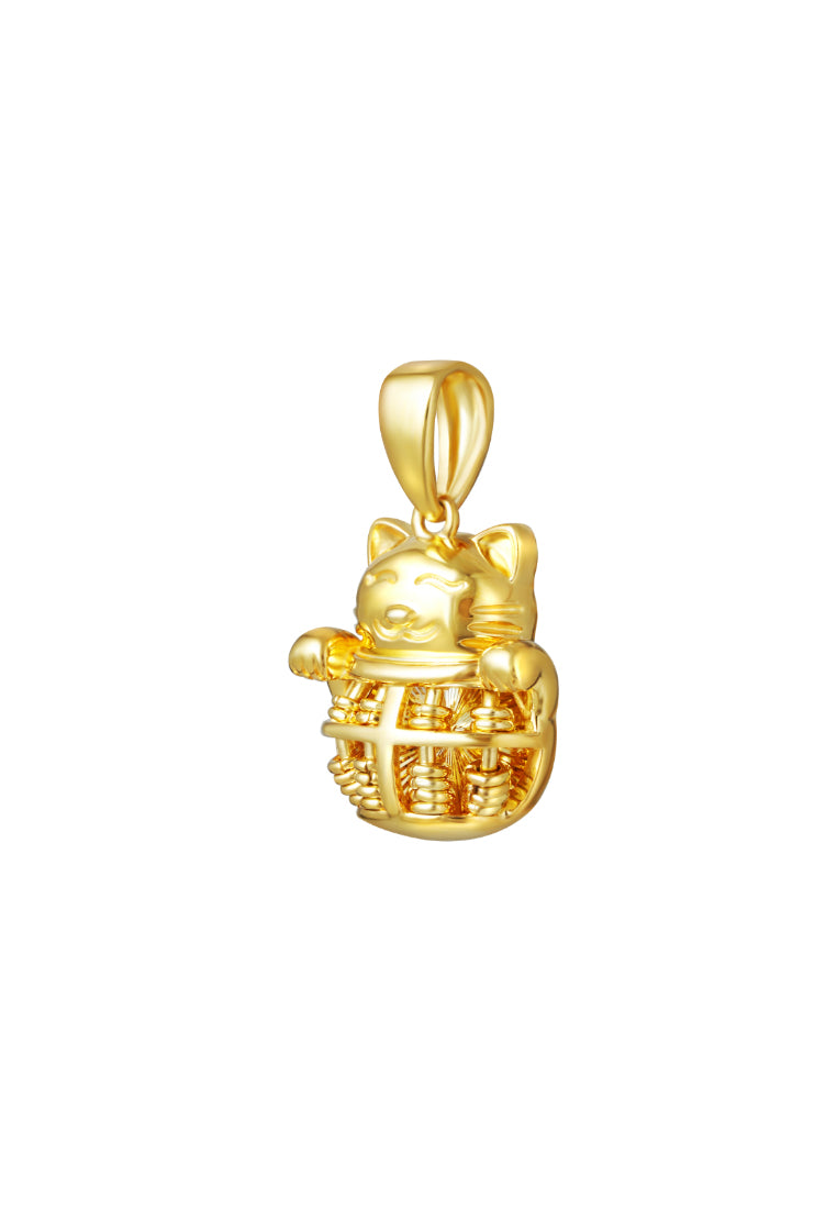 TOMEI Fortune Cat Abacus Pendant, Yellow Gold 916