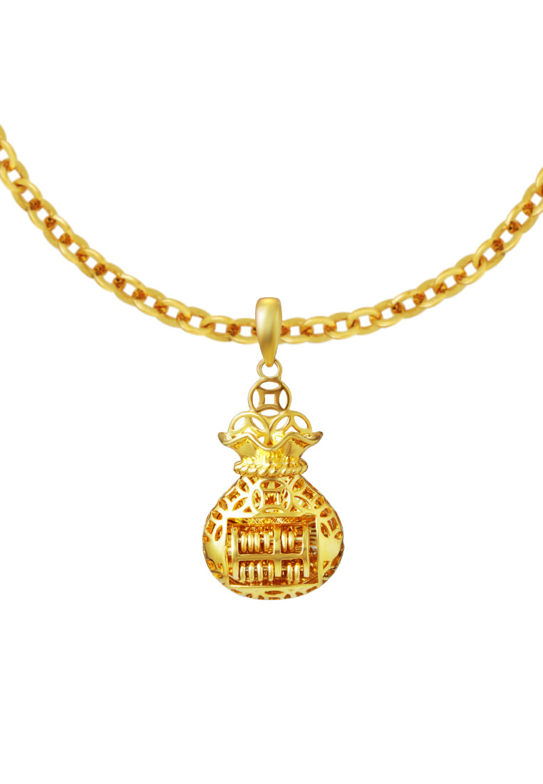TOMEI Money Bag Abacus Pendant, Yellow Gold 916